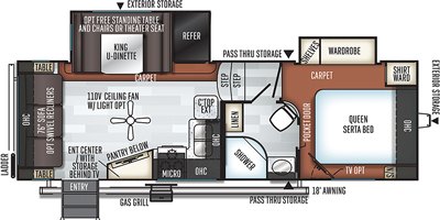 2019 Forest River Rockwood Ultra Lite FW 2441WS floorplan