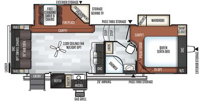 2019 Forest River Flagstaff Super Lite FW 526KSWS floorplan