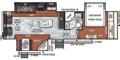 2019 Forest River Flagstaff Classic Super Lite FW 8529IKBS floorplan