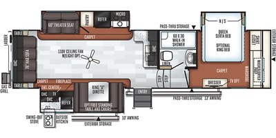 2019 Forest River Flagstaff Classic Super Lite FW 8528CBS floorplan