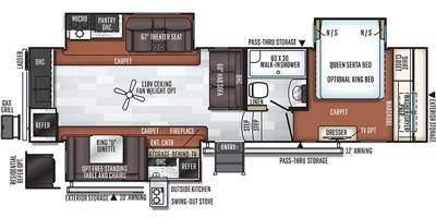 2019 Forest River Flagstaff Classic Super Lite FW 8529RKBS floorplan