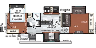 2019 Forest River Rockwood Signature Ultra Lite FW 8297S floorplan