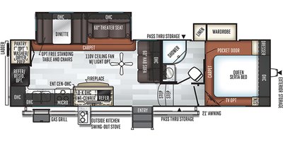 2019 Forest River Rockwood Ultra Lite FW 2881S floorplan