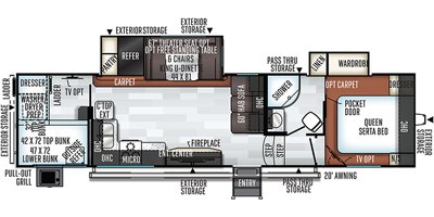 2019 Forest River Flagstaff Super Lite FW 529BH floorplan