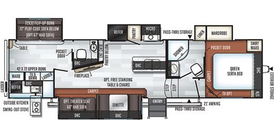 2019 Forest River Flagstaff Super Lite FW 529RBS floorplan