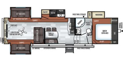 2019 Forest River Flagstaff Super Lite FW 529RLKS floorplan