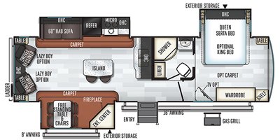 2019 Forest River Flagstaff Classic Super Lite 832IKBS floorplan