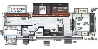 2019 Forest River Rockwood Signature Ultra Lite 8311WS floorplan