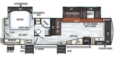 2019 Forest River Rockwood Signature Ultra Lite 8335BSS floorplan