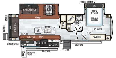 2019 Forest River Rockwood Signature Ultra Lite 8328BS floorplan