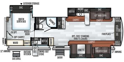 2019 Forest River Rockwood Signature Ultra Lite 8324BS floorplan