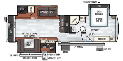 2019 Forest River Rockwood Signature Ultra Lite 8332BS floorplan