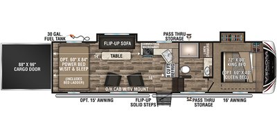 2019 KZ Venom V-Series V3214DK floorplan