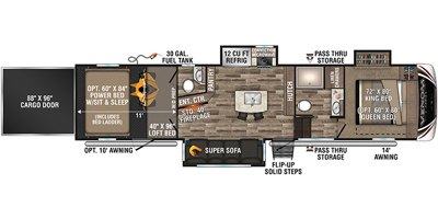 2019 KZ Venom V-Series V3411TK floorplan