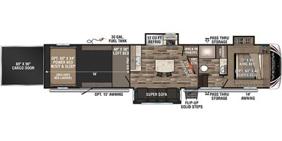 2019 KZ Venom V-Series V3916TK floorplan