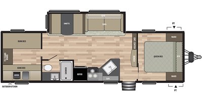 2019 Keystone Springdale (East) 298BH floorplan