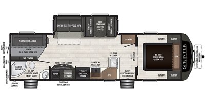 2019 Keystone Sprinter Campfire 29DB floorplan