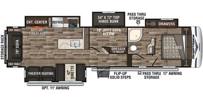 2019 KZ Sportsmen Fifth Wheel 344BH floorplan