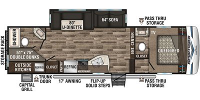 2019 KZ Sportsmen Fifth Wheel 281BHK floorplan