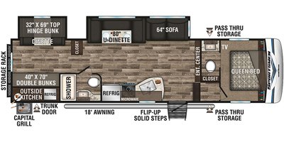 2019 KZ Sportsmen Fifth Wheel 302BHK floorplan