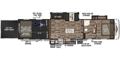 2019 KZ Sportster 363TH12 floorplan