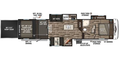 2019 KZ Sportster 373TH12 floorplan