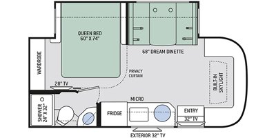 2019 Thor Motor Coach Gemini® RUV™ 23TW floorplan