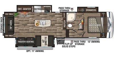 2019 KZ Sportsmen Fifth Wheel 303RL floorplan