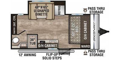 2019 Venture Sonic Lite SL169VMK floorplan