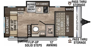 2019 Venture Sonic Lite SL169VRD floorplan