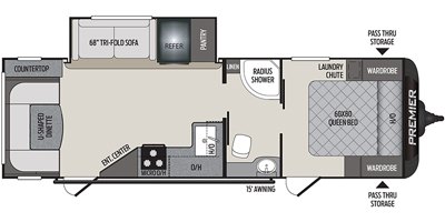 2019 Keystone Premier 26UDPR floorplan
