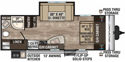 2019 Venture Sonic SN220VRB floorplan