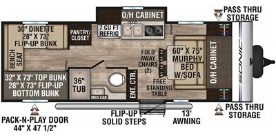 2019 Venture Sonic SN234VBH floorplan