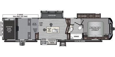 2019 Keystone Raptor 354 floorplan