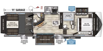 2019 Grand Design Momentum G-Class (Fifth Wheel) 320G floorplan