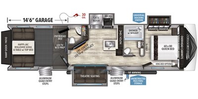 2019 Grand Design Momentum G-Class (Fifth Wheel) 350G floorplan