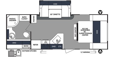 2019 Forest River Surveyor Luxury 243RBS floorplan