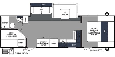 2019 Forest River Surveyor Luxury 287BHSS floorplan