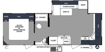 2019 Forest River Surveyor Luxury 250FKS floorplan