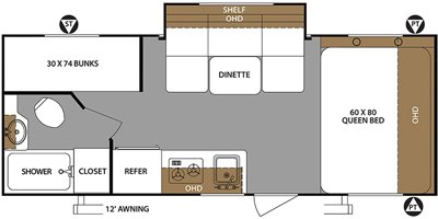 2019 Forest River Surveyor Legend 19BHLE floorplan