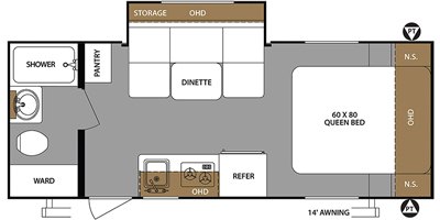 2019 Forest River Surveyor Legend 19RBLE floorplan