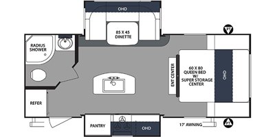 2019 Forest River Surveyor Luxury 226RBDS floorplan