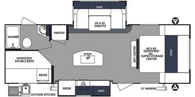 2019 Forest River Surveyor Luxury 247BHDS floorplan