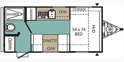 2019 Coachmen Clipper Single Axle 16FB floorplan