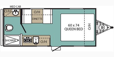 2019 Coachmen Clipper Single Axle 17FQ floorplan