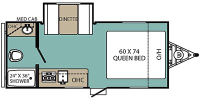 2019 Coachmen Clipper Single Axle 17FQS floorplan