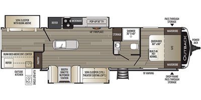 2019 Keystone Outback 340BH floorplan