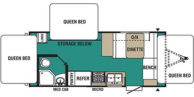 2019 Coachmen Clipper Tandem Axle 19TB floorplan