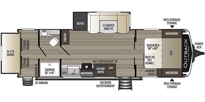 2019 Keystone Outback Ultra-Lite 261UBH floorplan