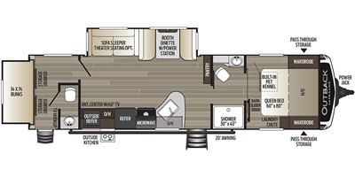 2019 Keystone Outback Ultra-Lite 301UBH floorplan